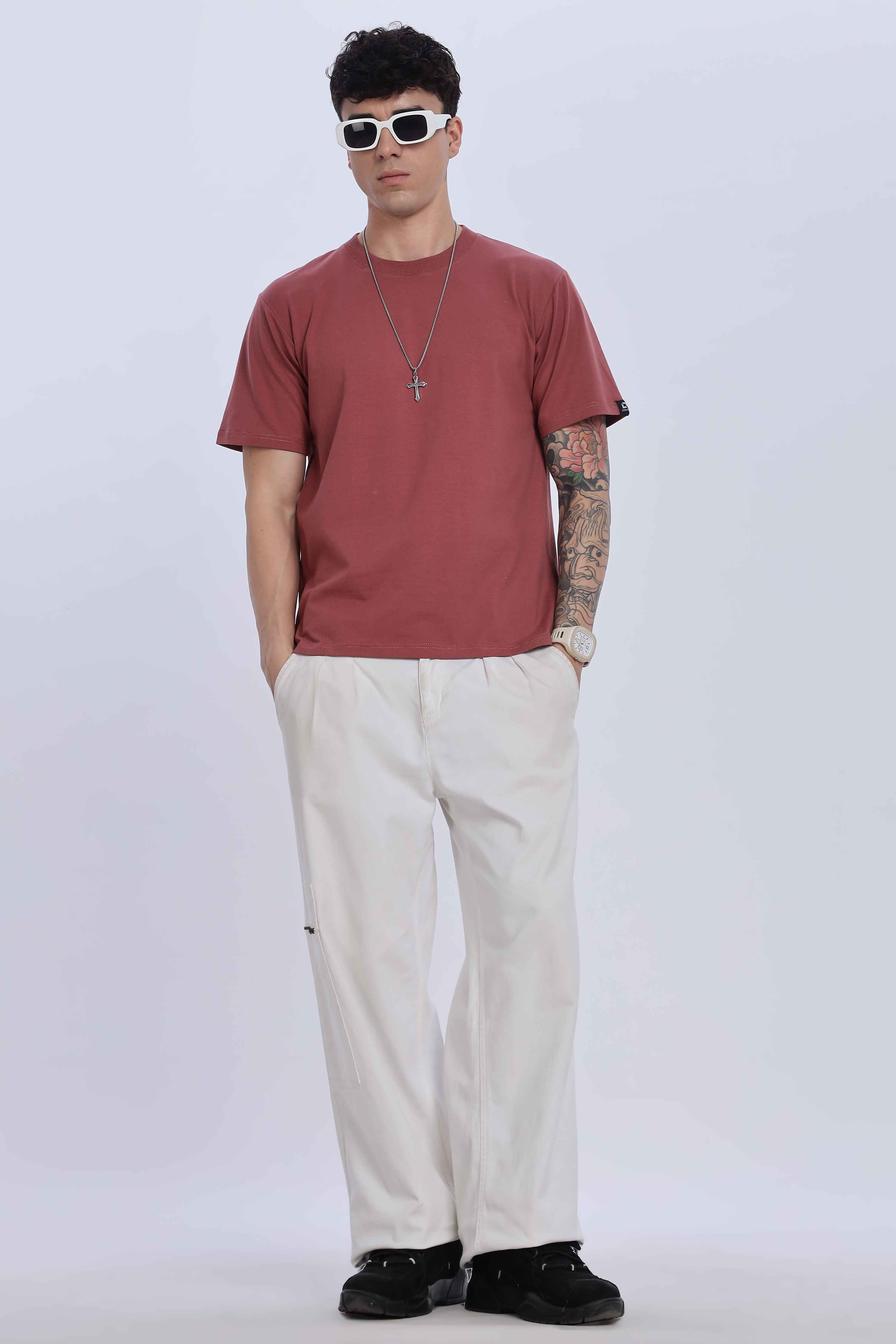 Relaxed Fit Coral Red Tshirt