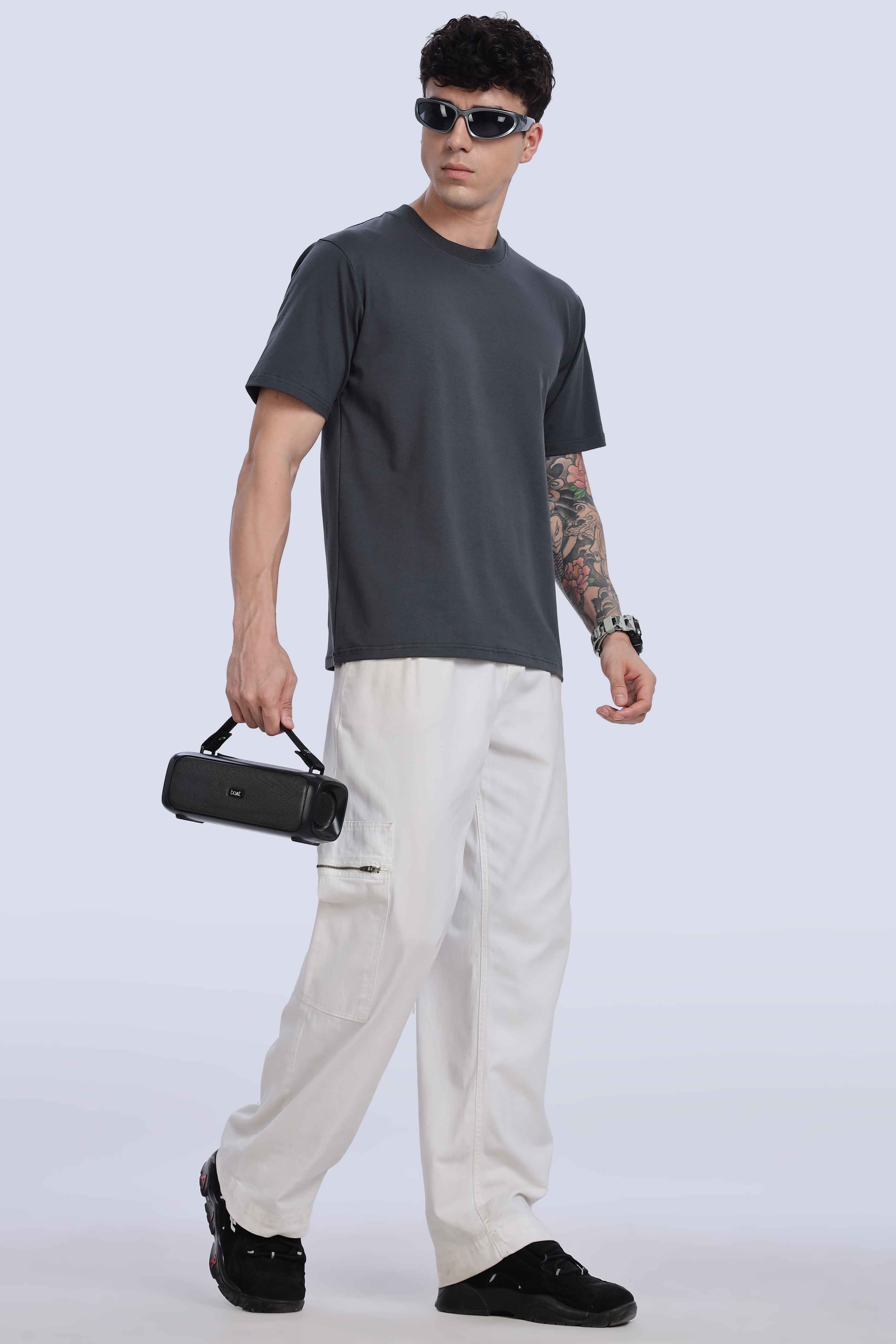 Relaxed Fit Charcoal Black Tshirt