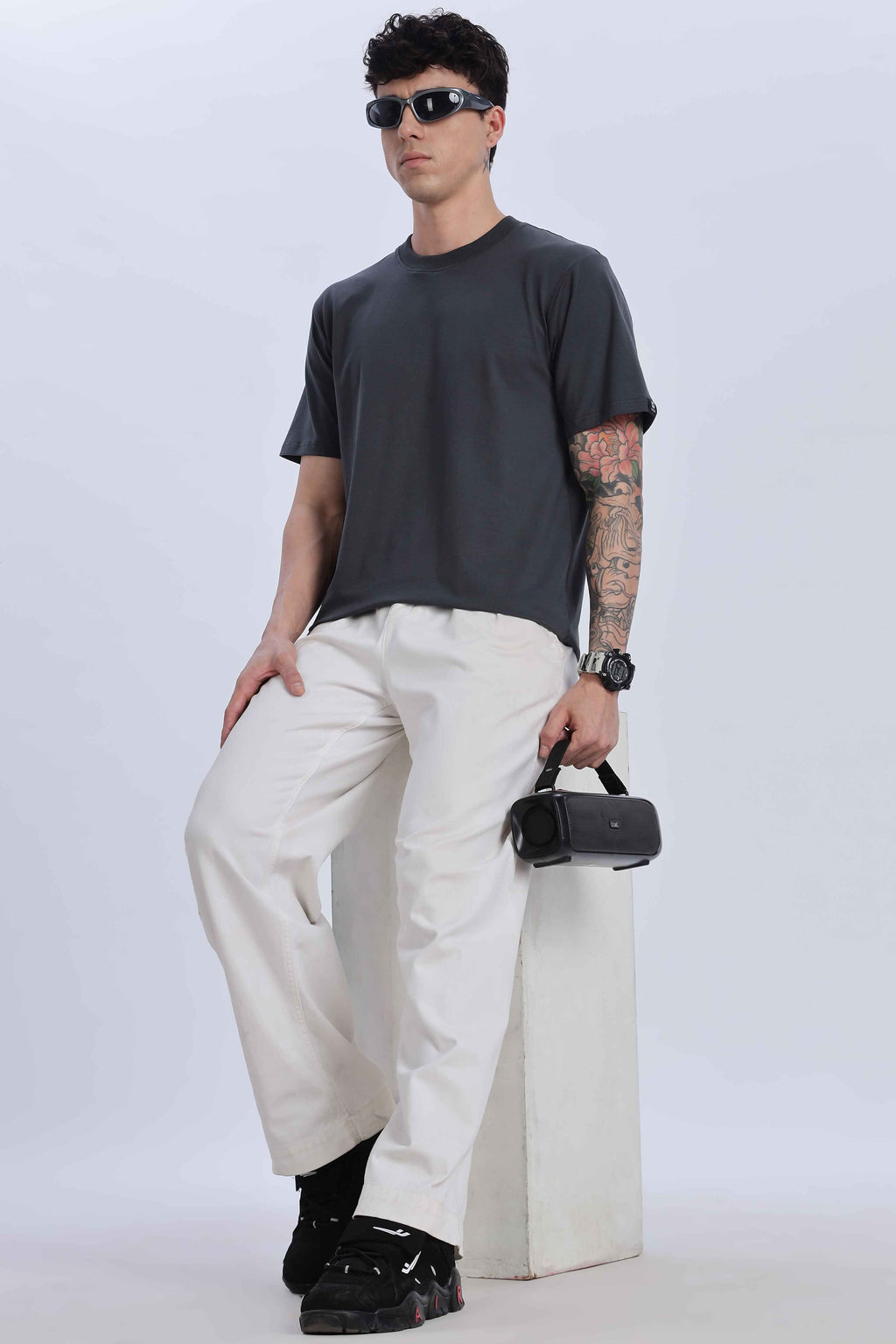 Relaxed Fit Charcoal Black Tshirt