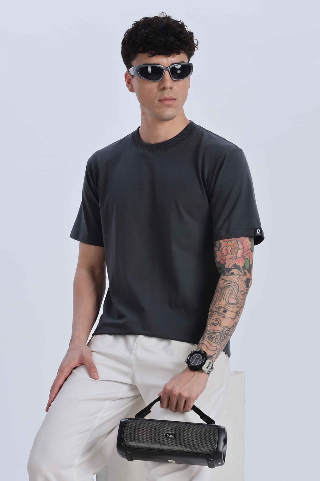 Relaxed Fit Charcoal Black Tshirt