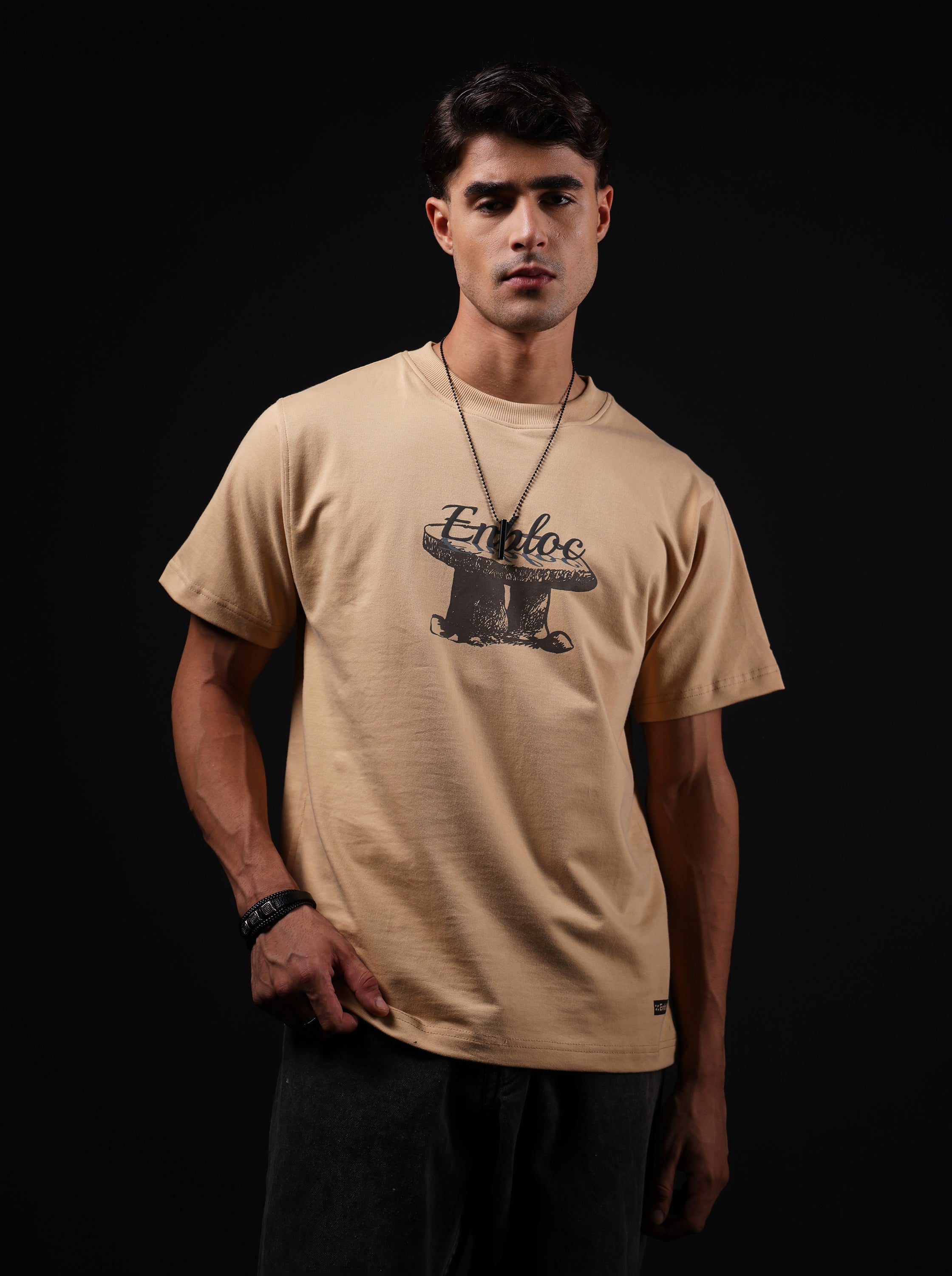 Monolith Beige Oversized T-Shirt