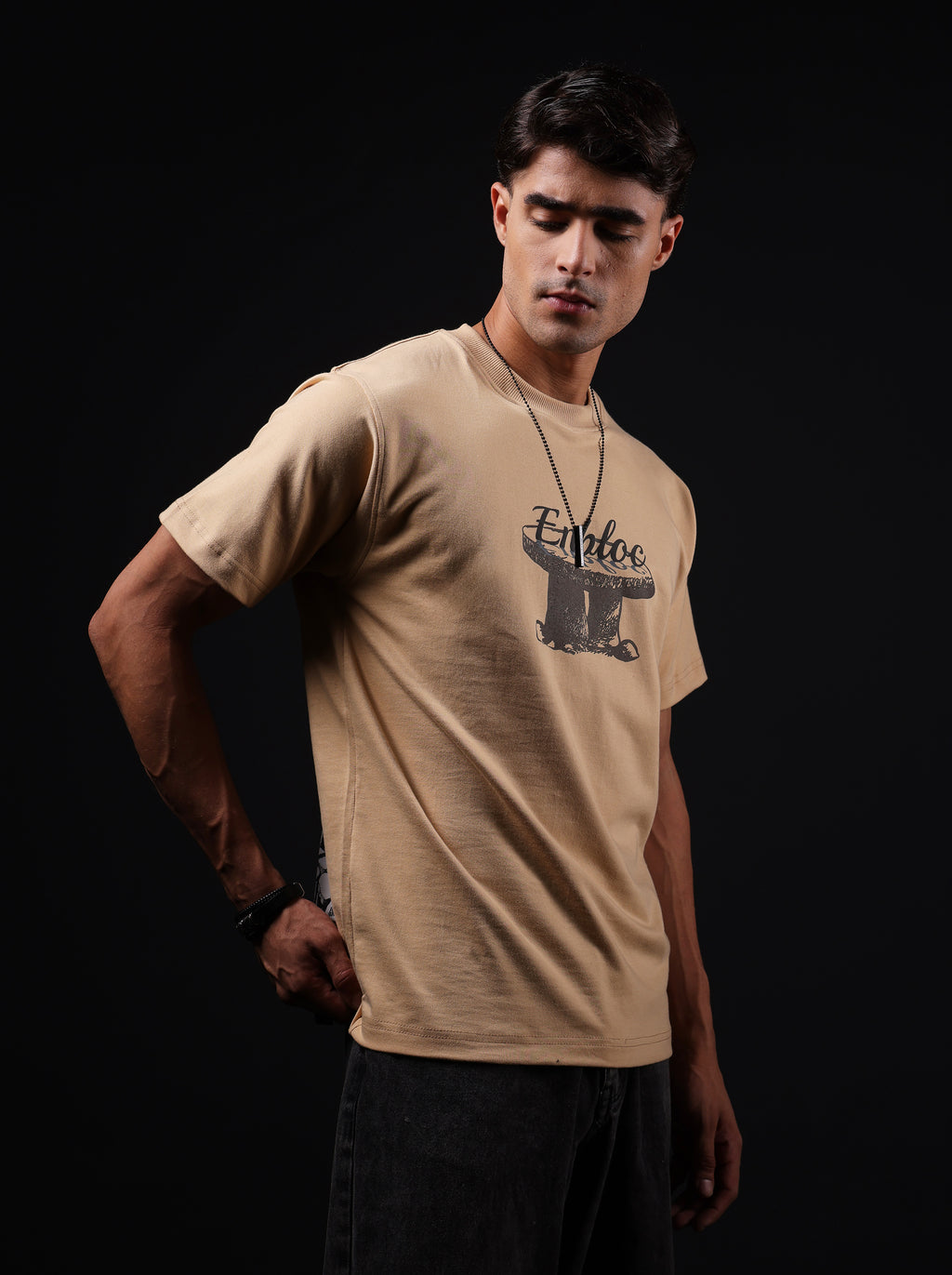 Monolith Beige Oversized T-Shirt