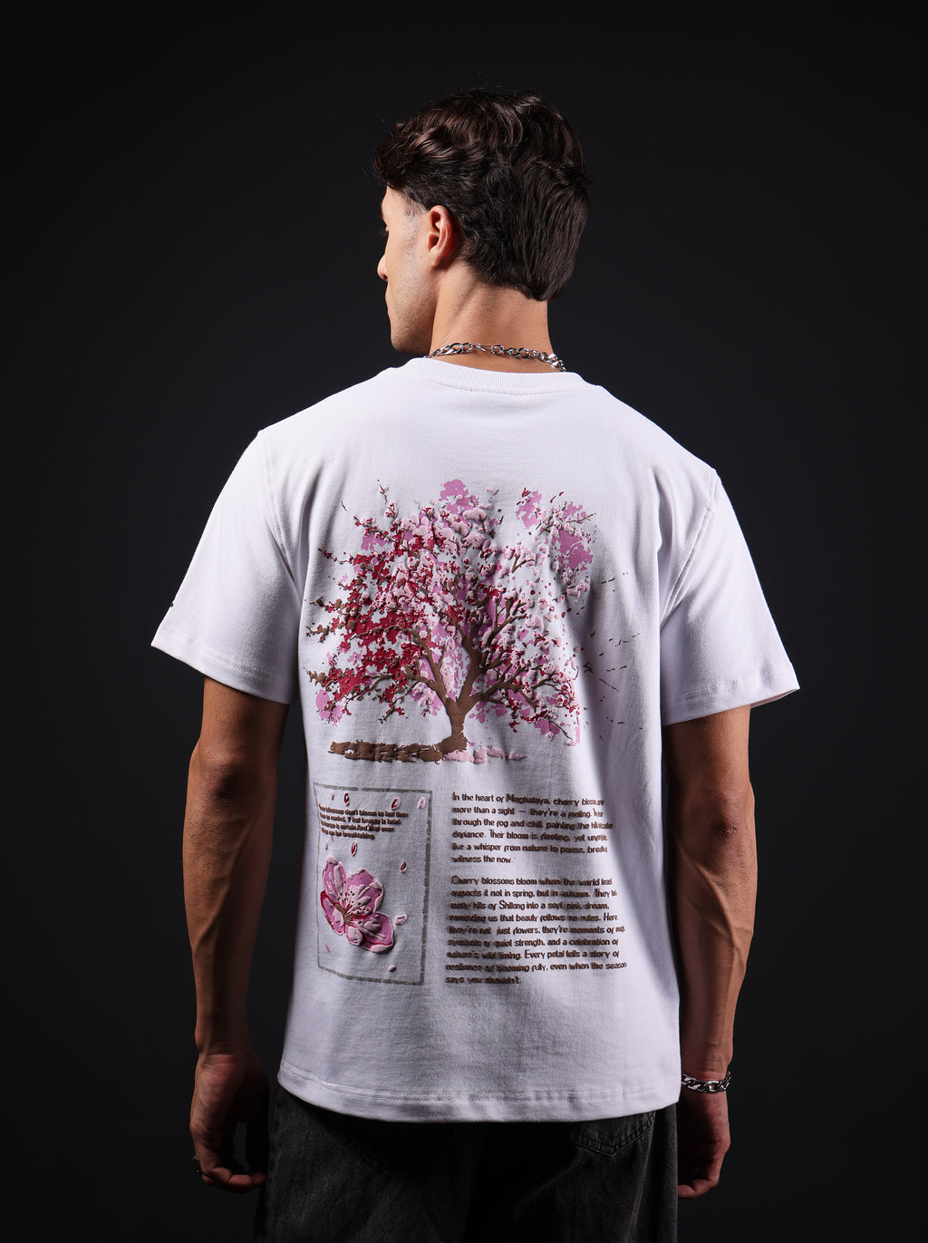 Cherry Blossom White Oversized T-Shirt