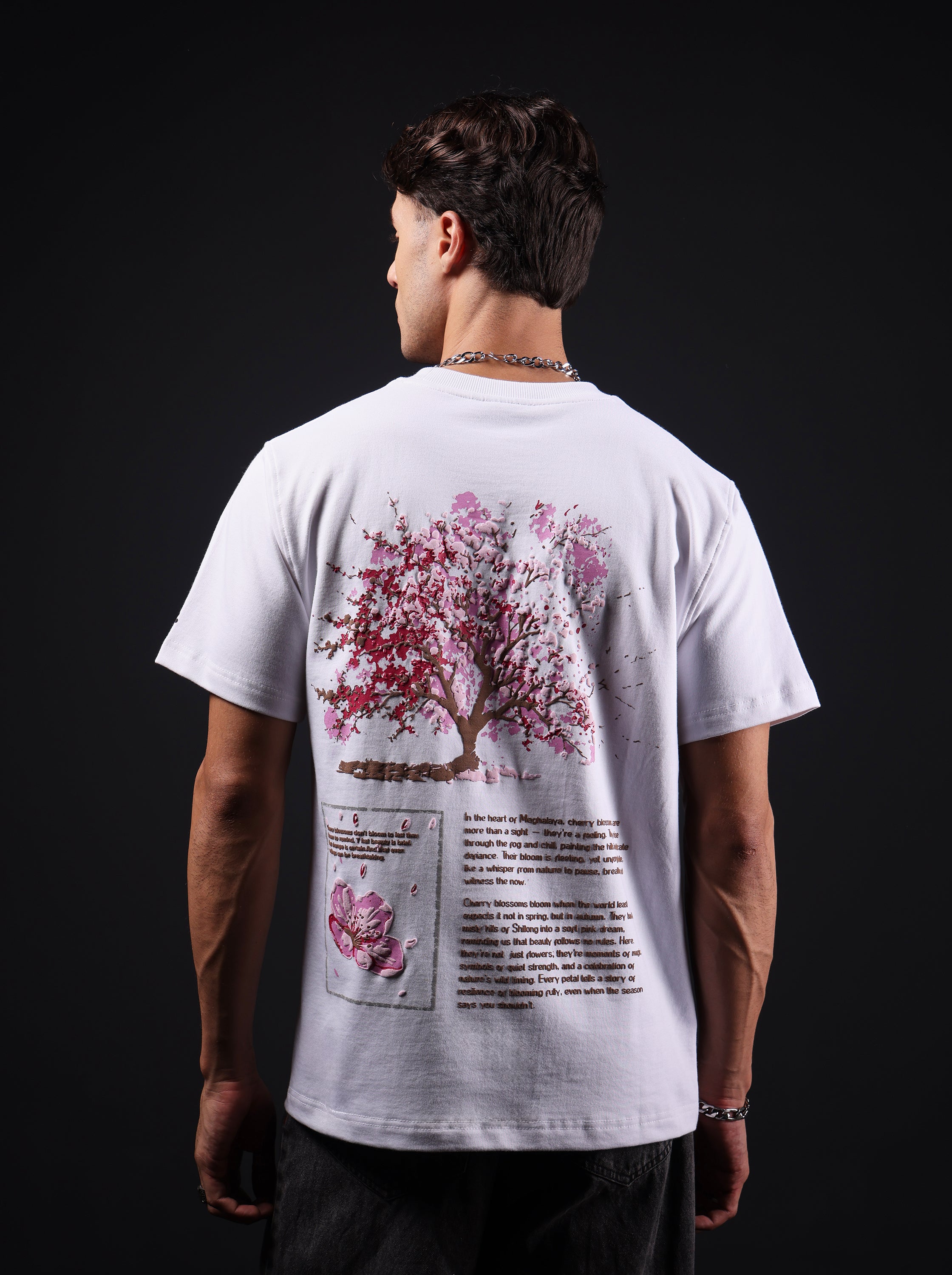 Cherry Blossom White Oversized T-Shirt