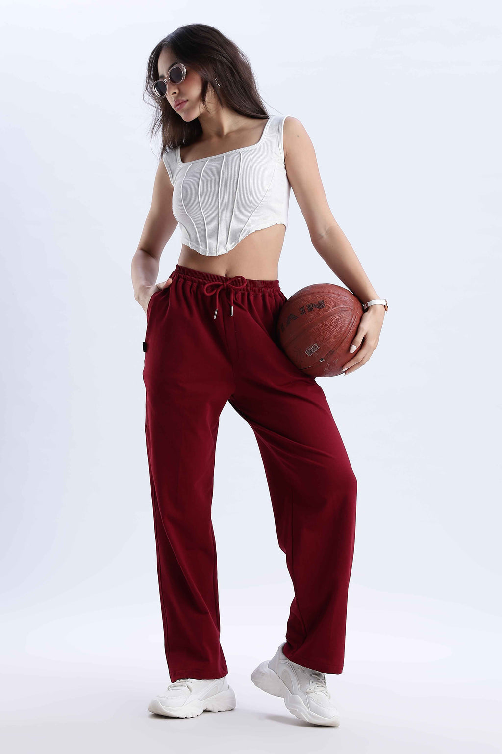 TROUSERS BAGGY FIT MAROON