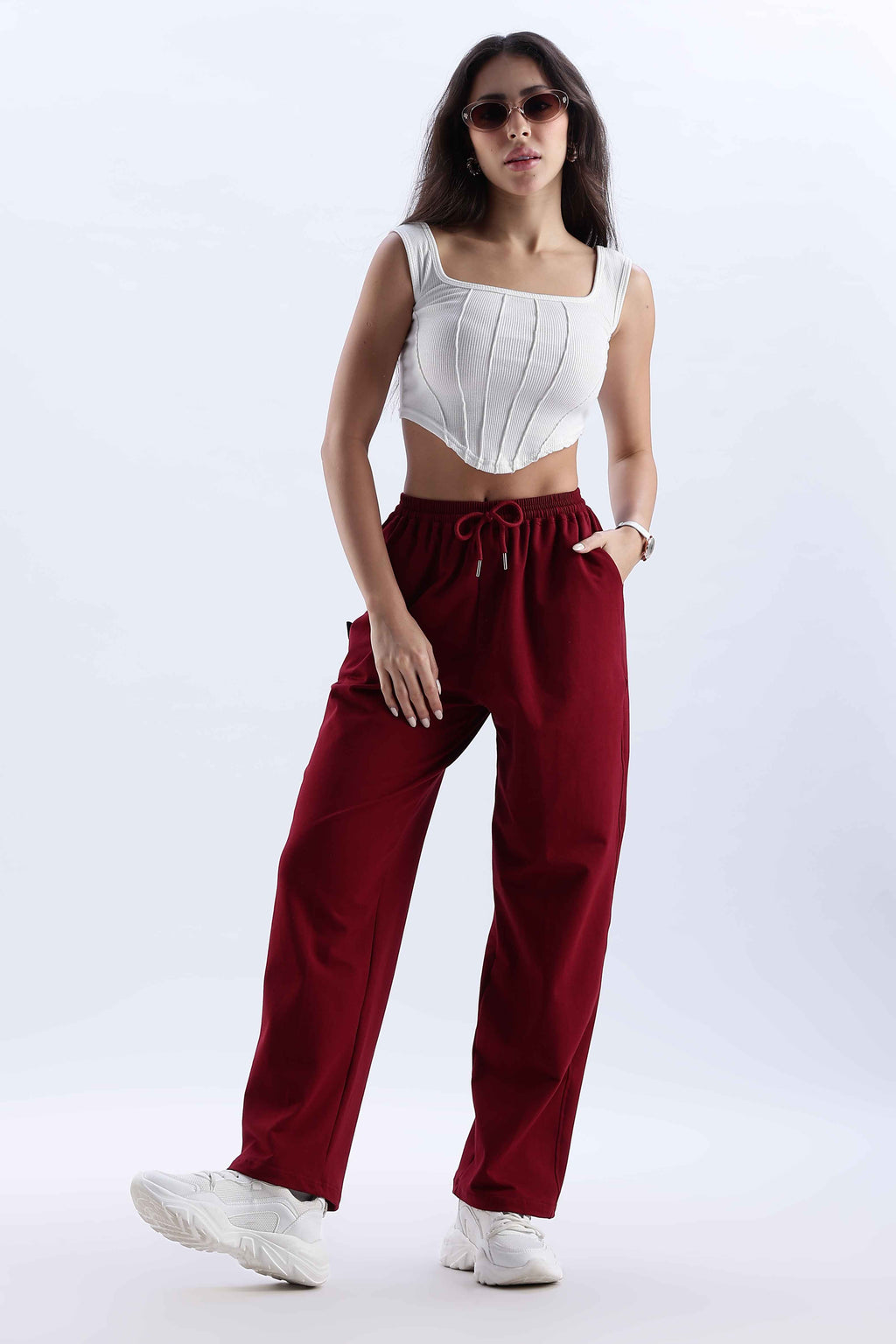 TROUSERS BAGGY FIT MAROON