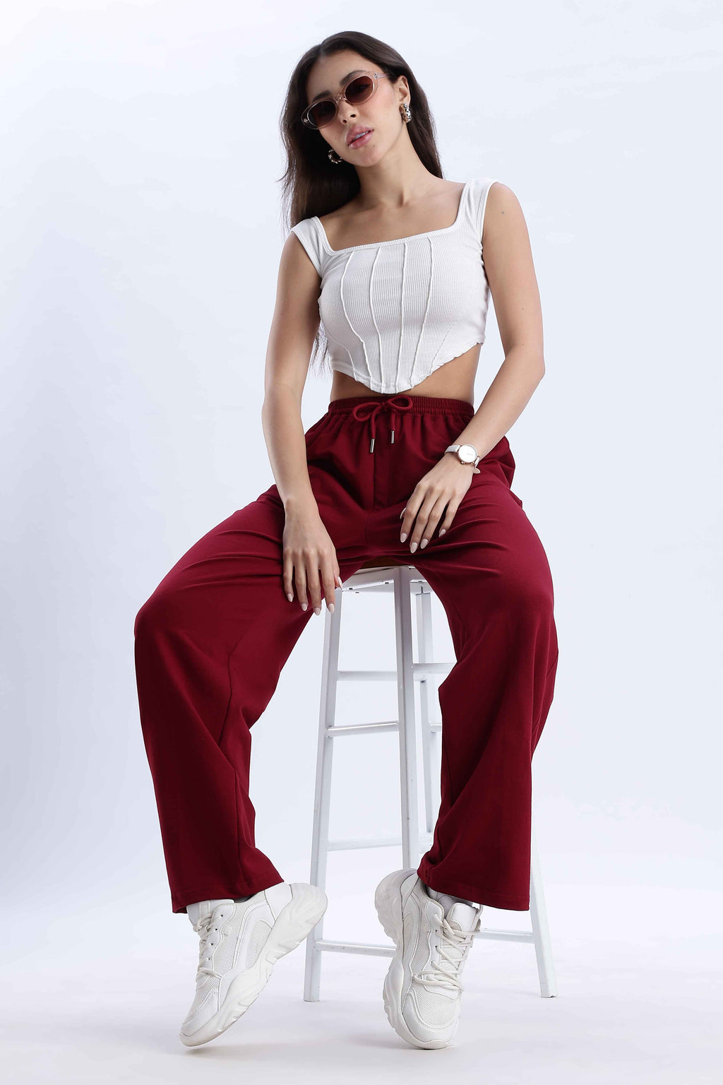 TROUSERS BAGGY FIT MAROON