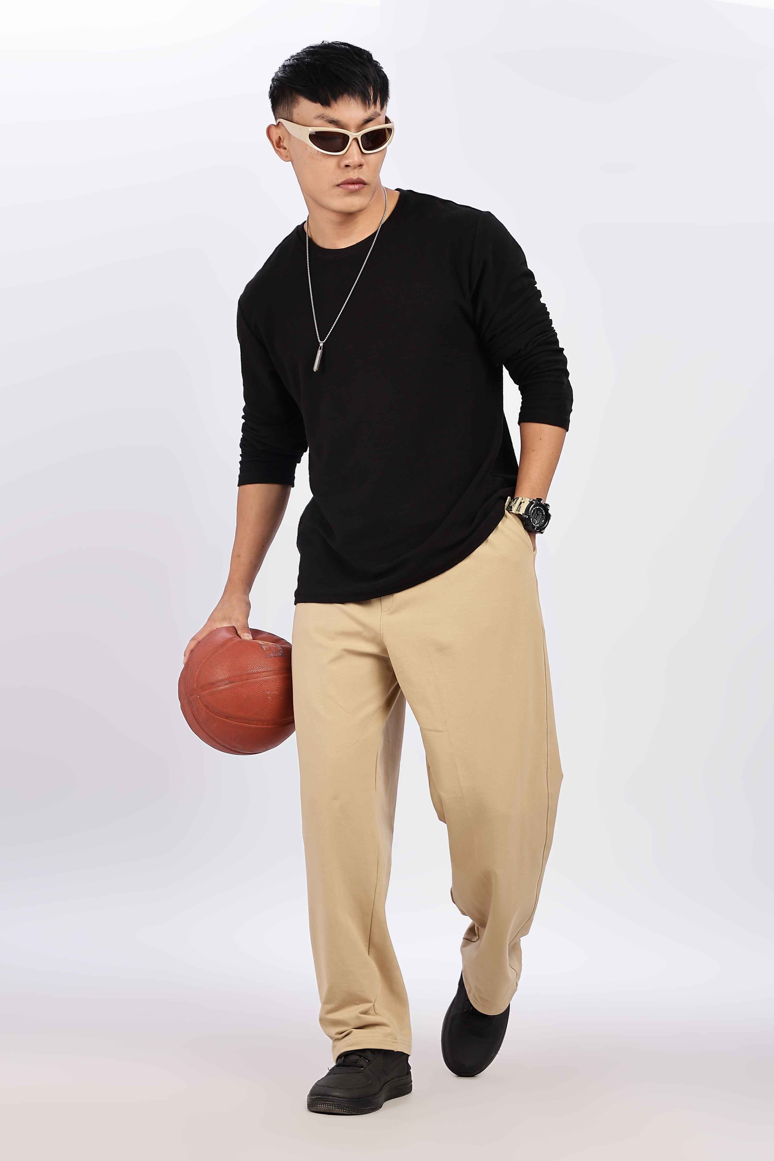 TROUSERS BAGGY FIT BEIGE