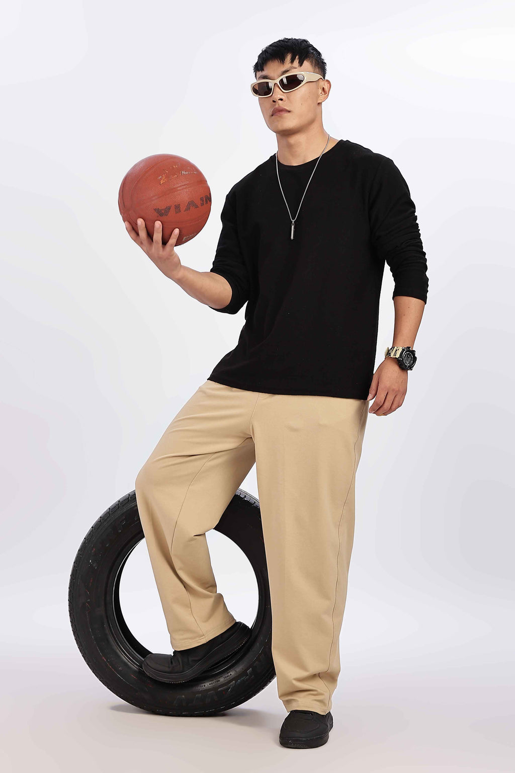 TROUSERS BAGGY FIT BEIGE