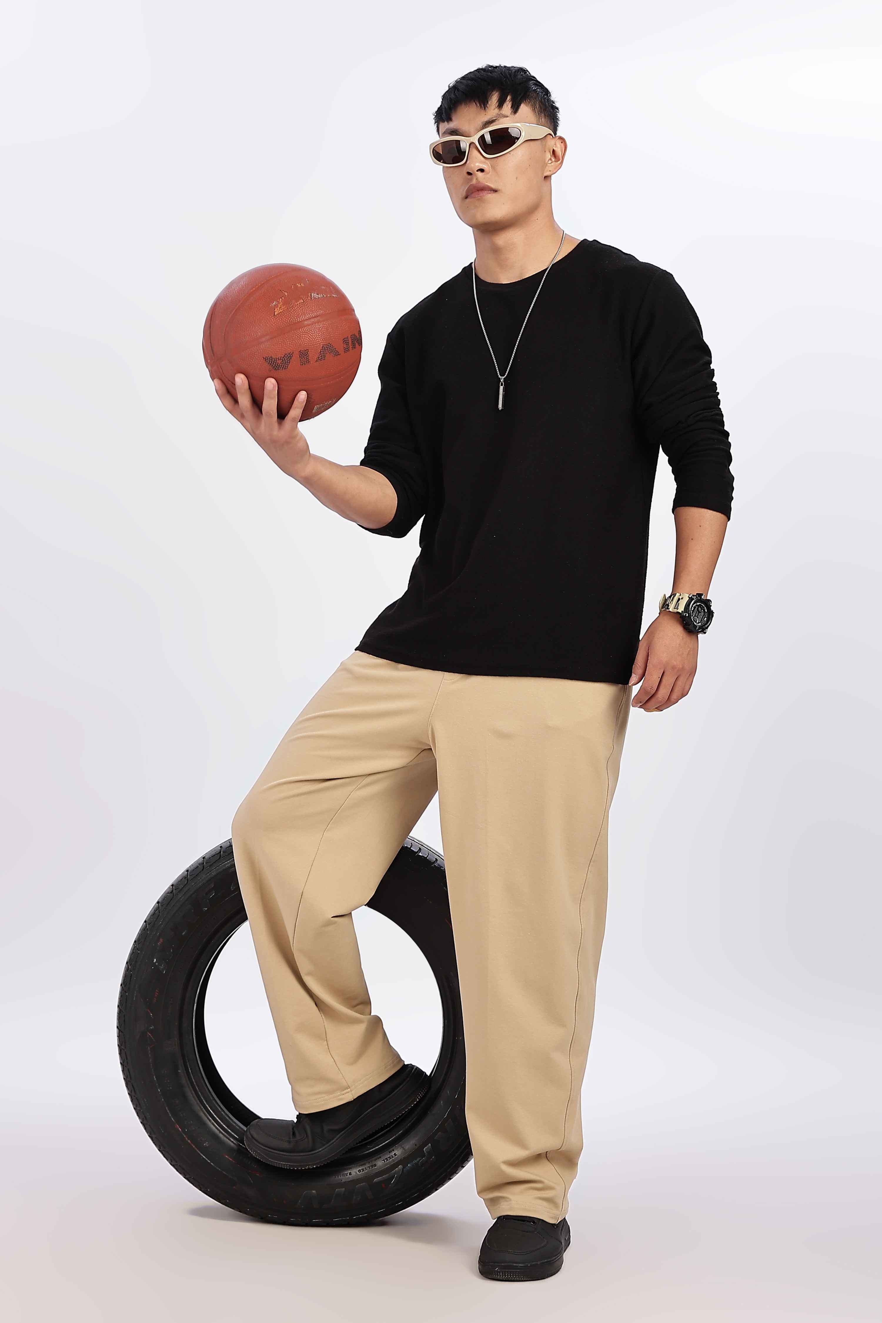 TROUSERS BAGGY FIT BEIGE