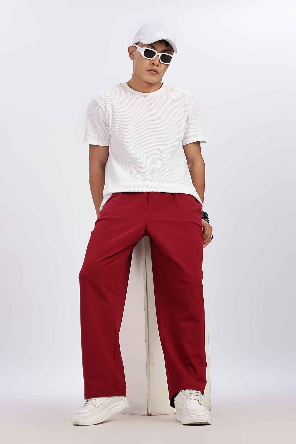 TROUSERS BAGGY FIT MAROON