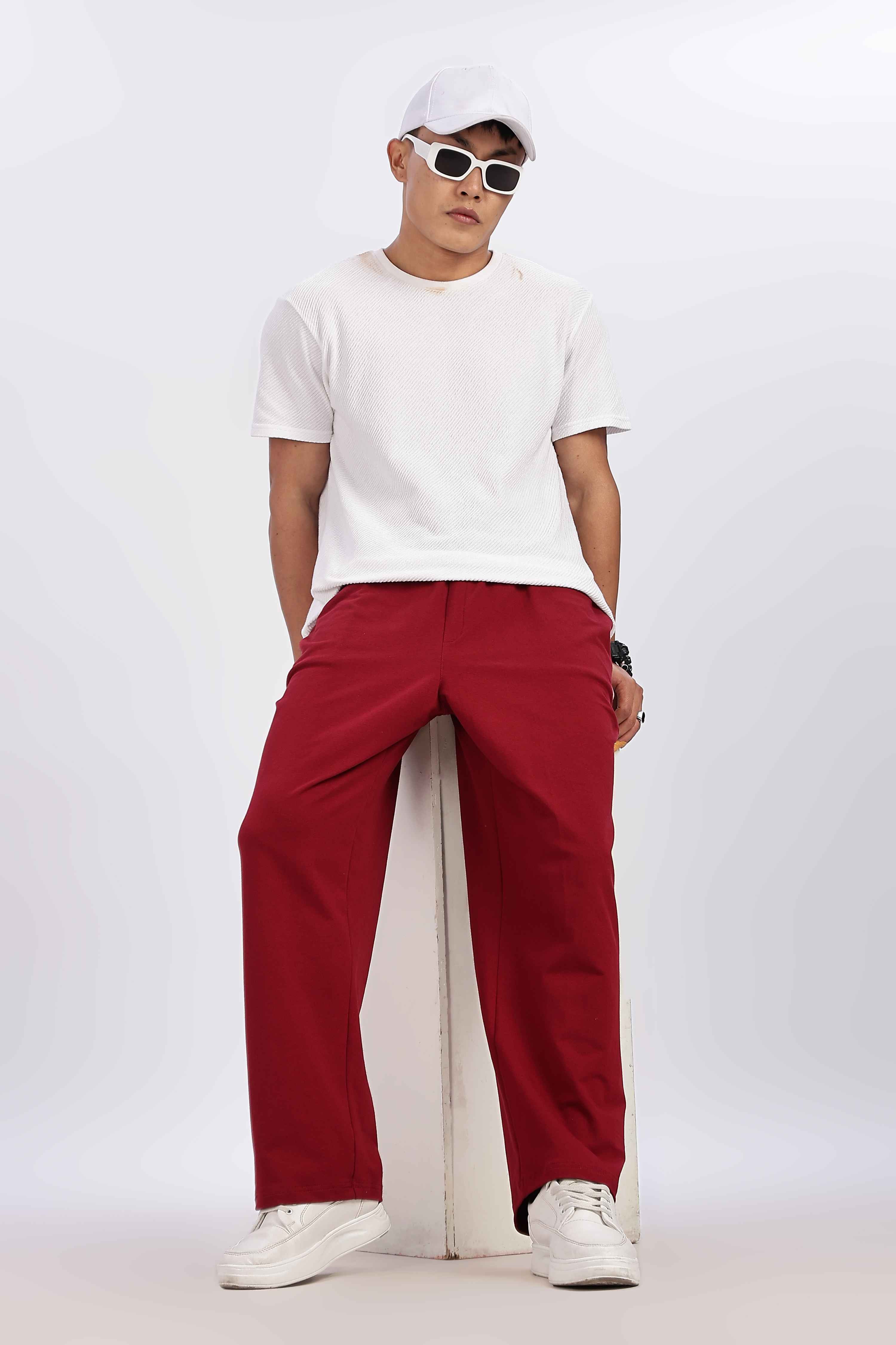 TROUSERS BAGGY FIT MAROON