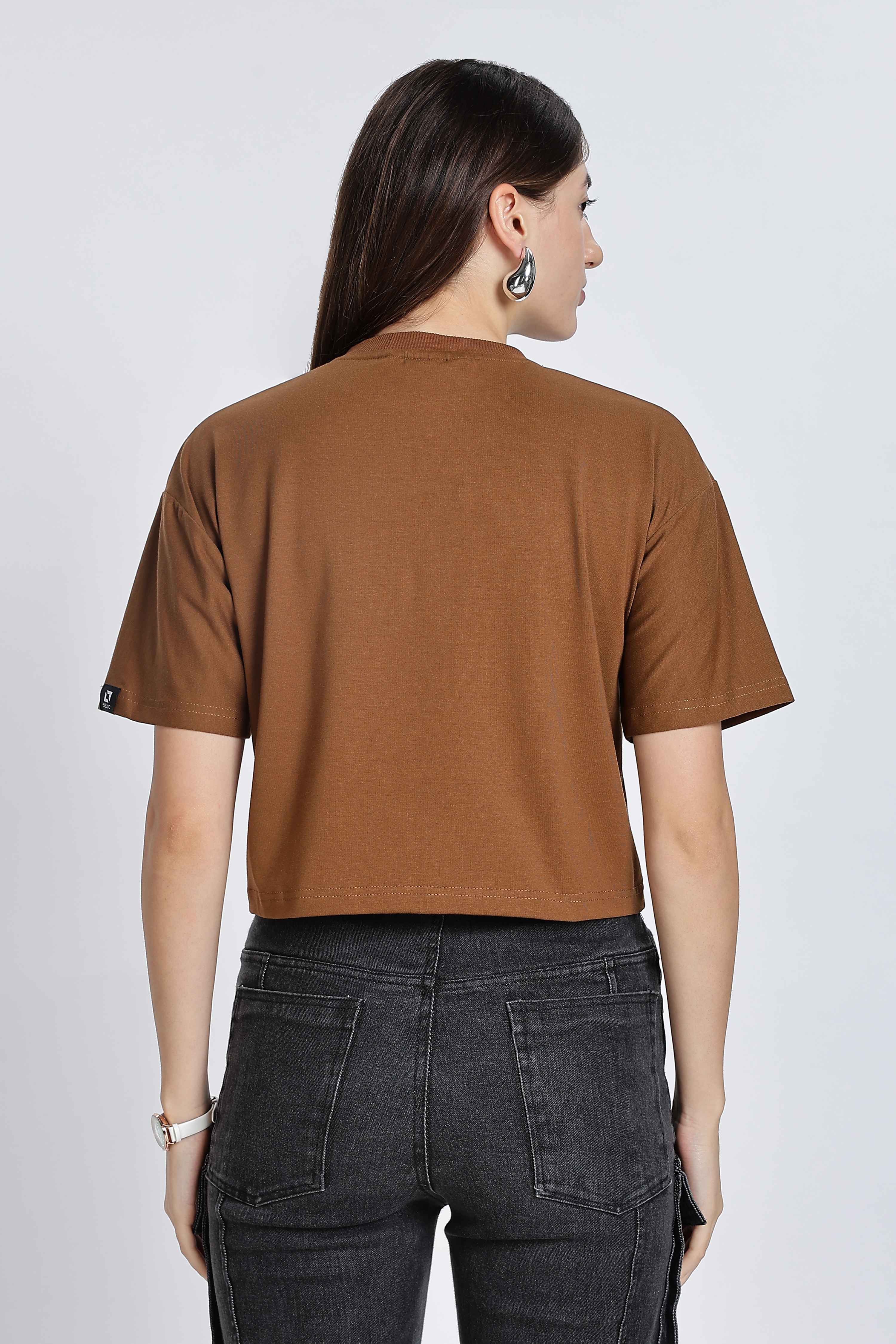 CROP TOP LIGHT BROWN
