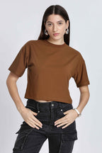CROP TOP LIGHT BROWN