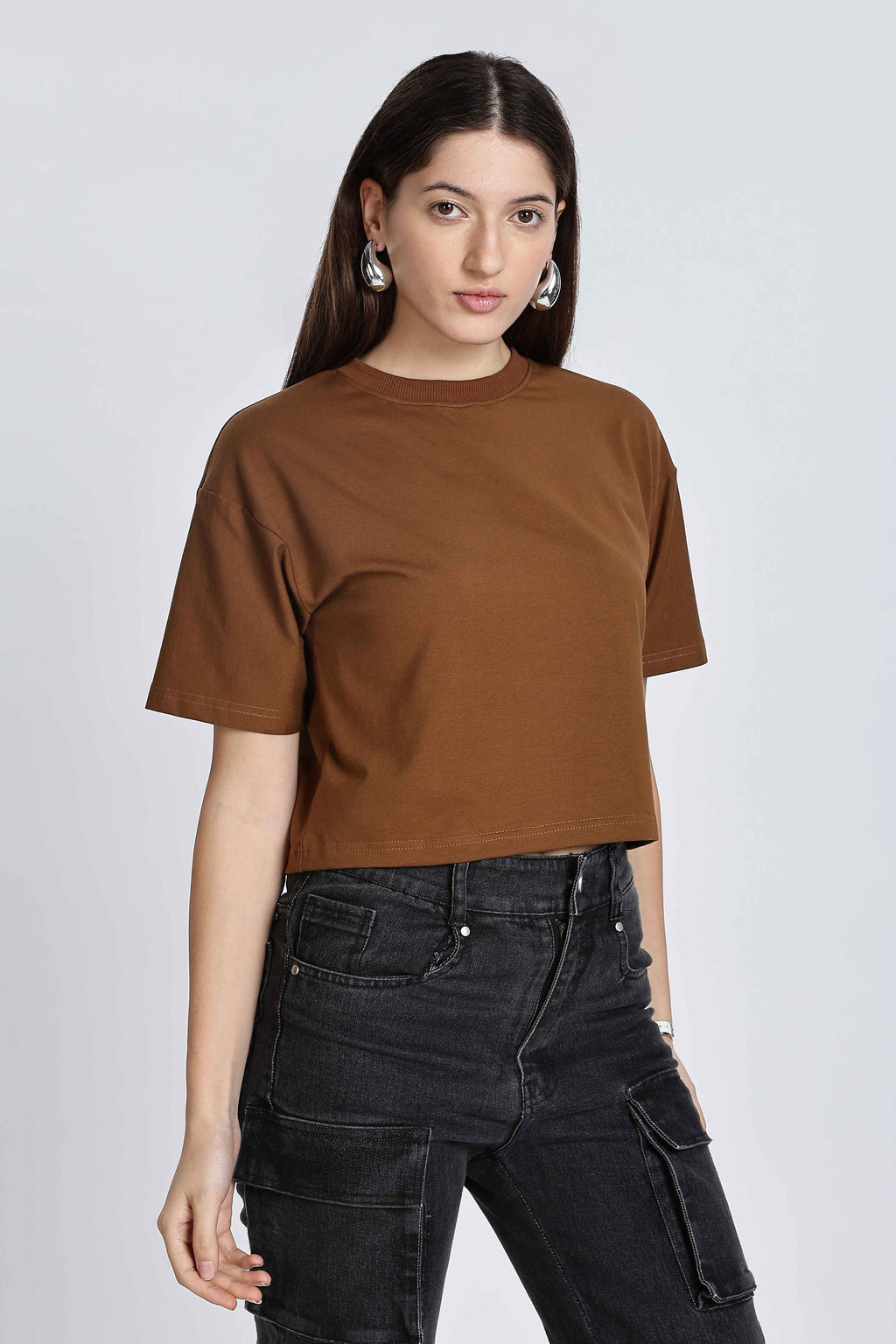 CROP TOP LIGHT BROWN