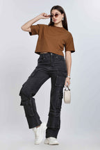 CROP TOP LIGHT BROWN