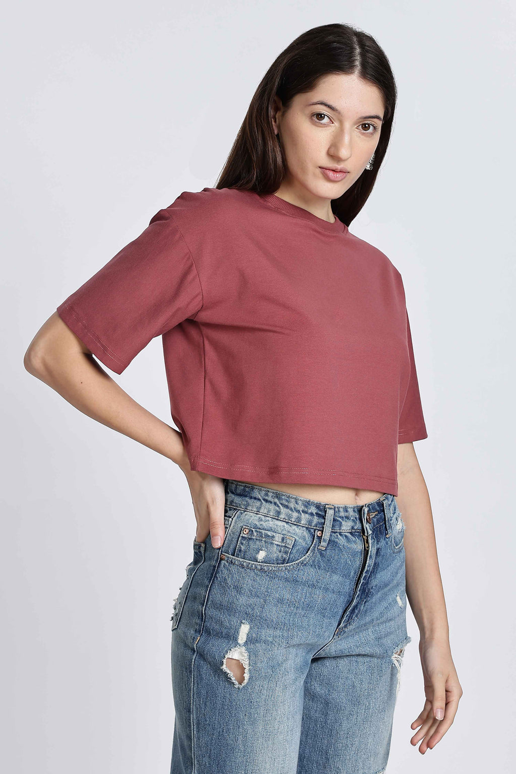 CROP TOP CORAL RED