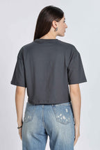 CROP TOP CHARCOAL BLACK