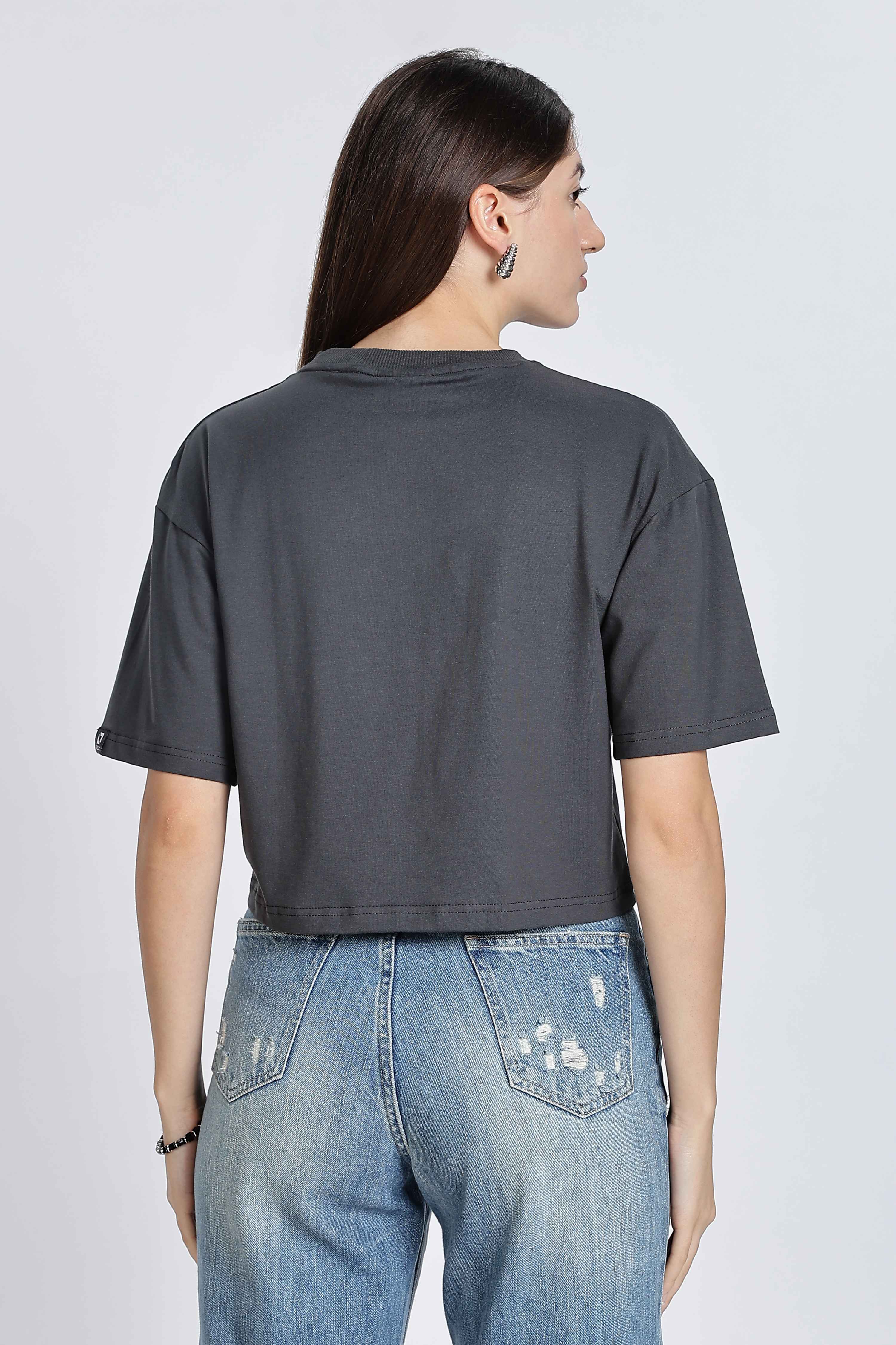 CROP TOP CHARCOAL BLACK