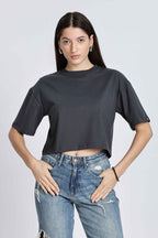 CROP TOP CHARCOAL BLACK