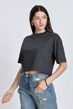 CROP TOP CHARCOAL BLACK