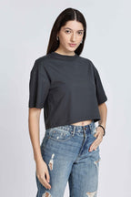 CROP TOP CHARCOAL BLACK