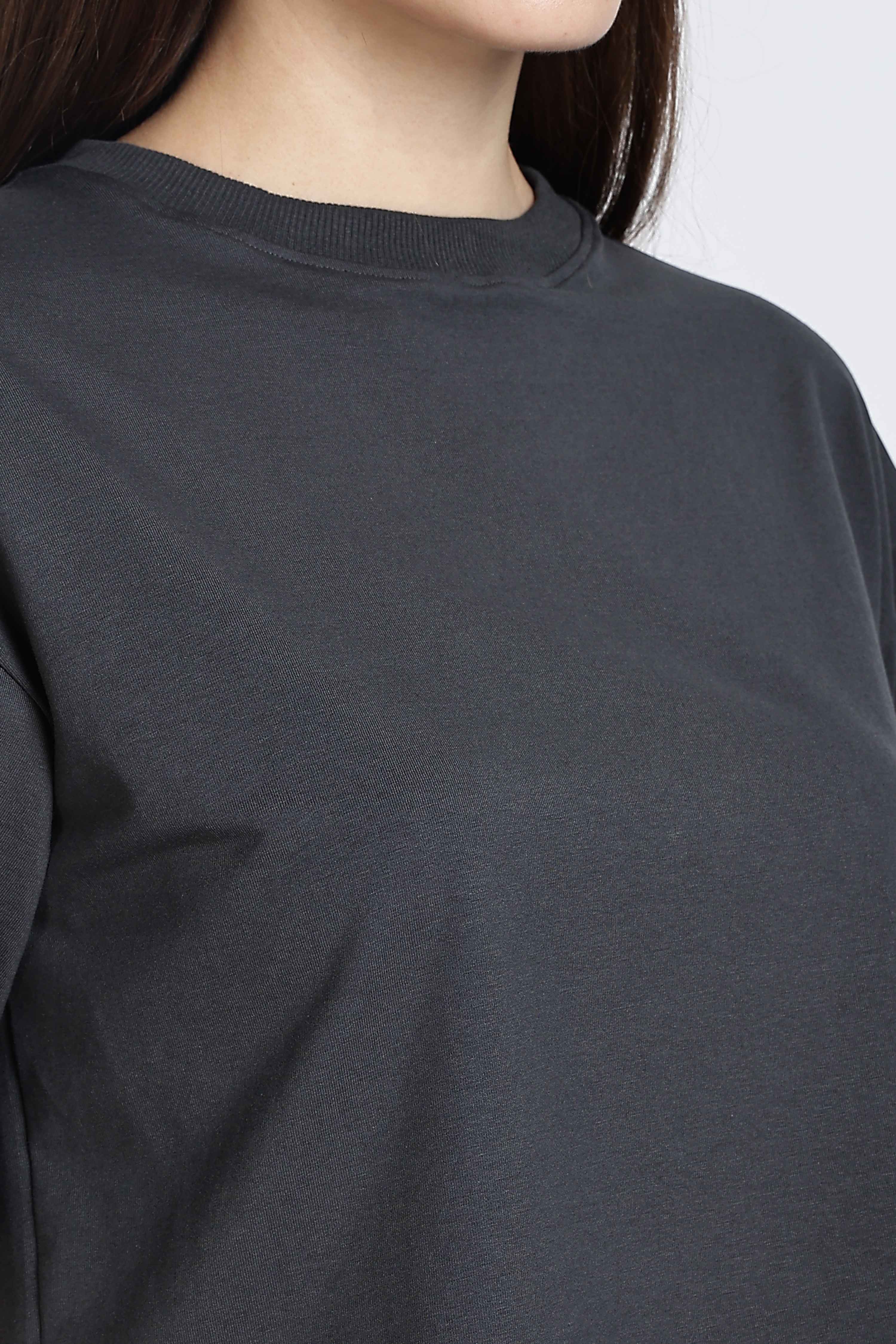 CROP TOP CHARCOAL BLACK